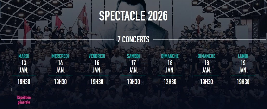 Dates concert des Enfoirés 2026 à Paris
